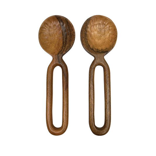 Couverts à salade martelés