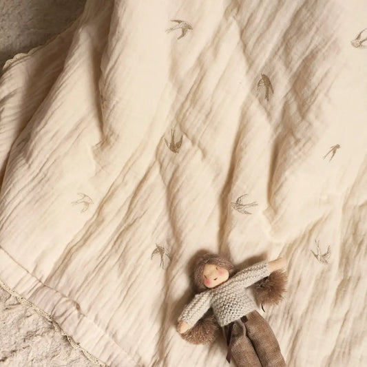 Plaid matelassé Hirondelles 65 x 97