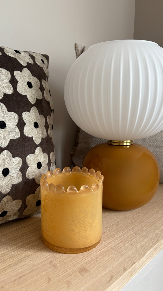 Grande lampe en verre marron