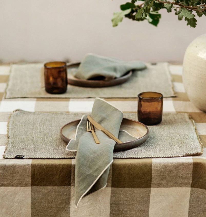 Set/serviette de table CUBA Olive 35 x 48