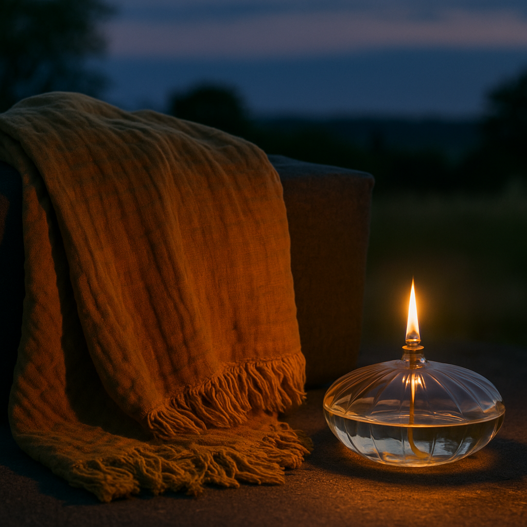 Édition Soirée d’Été Prestige – Plaid BAYA & Lampe à Huile