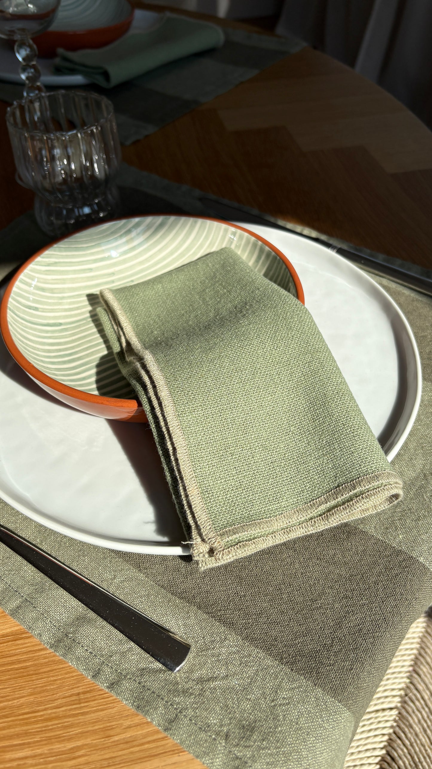 Serviette de table CORTE Amande 40 x 40 2 pièces