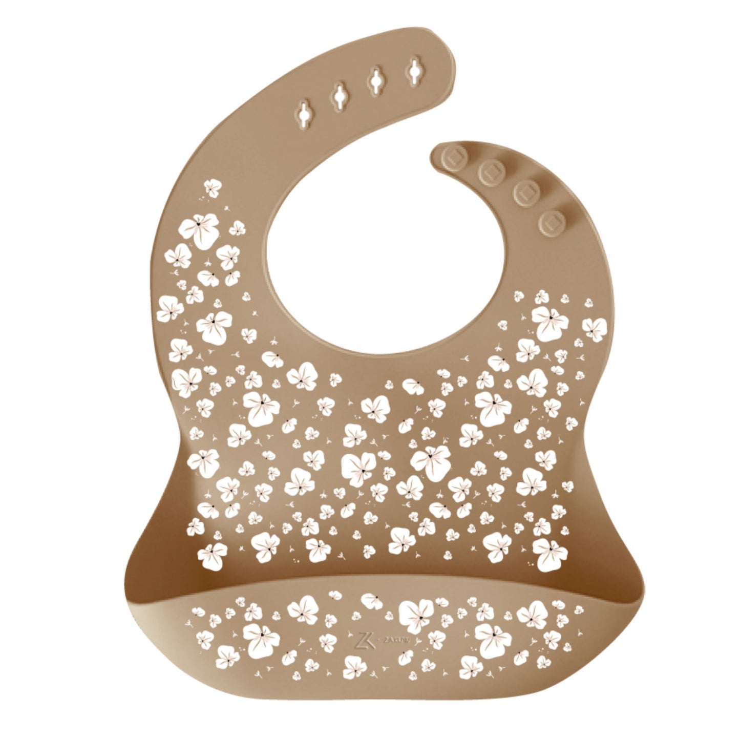 Bavoir en silicone Pois de senteur Camel