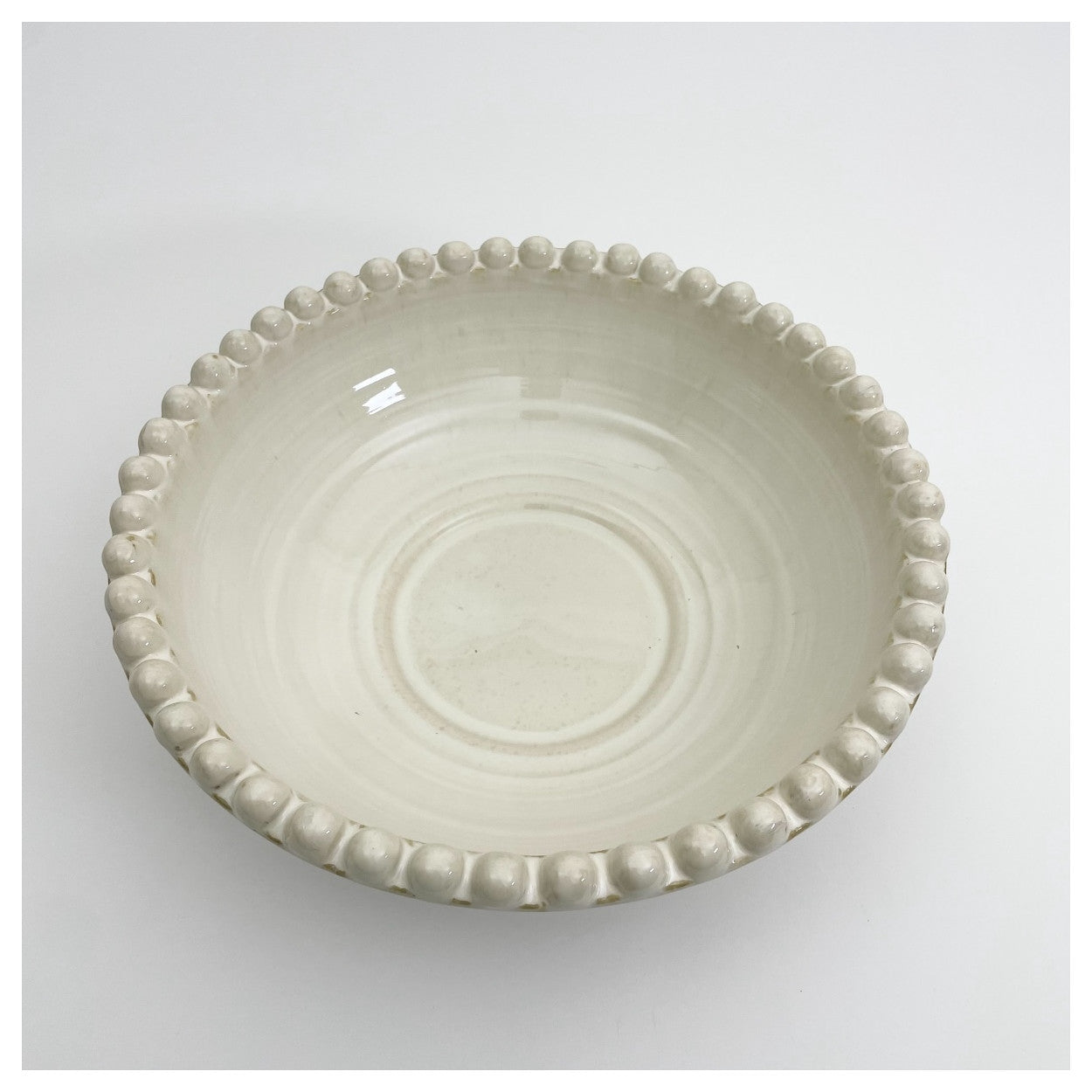 Grand plat perlé Ivoire