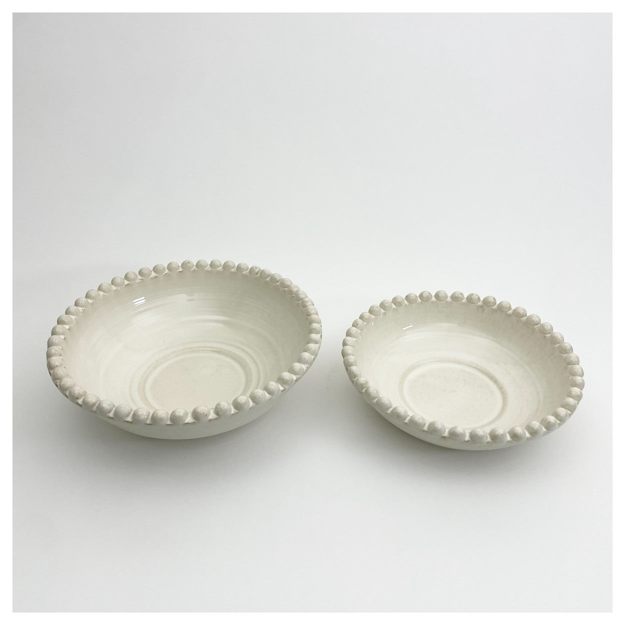 Petit plat perlé Ivoire