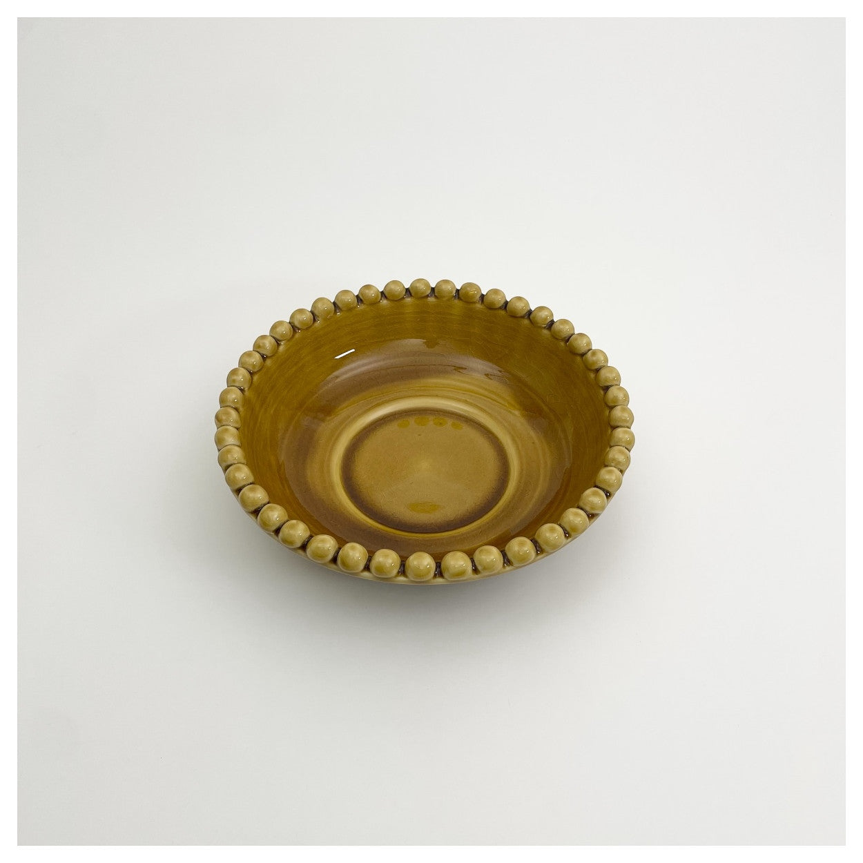 Petit plat perlé Moutarde