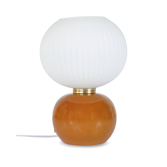 Grande lampe en verre marron