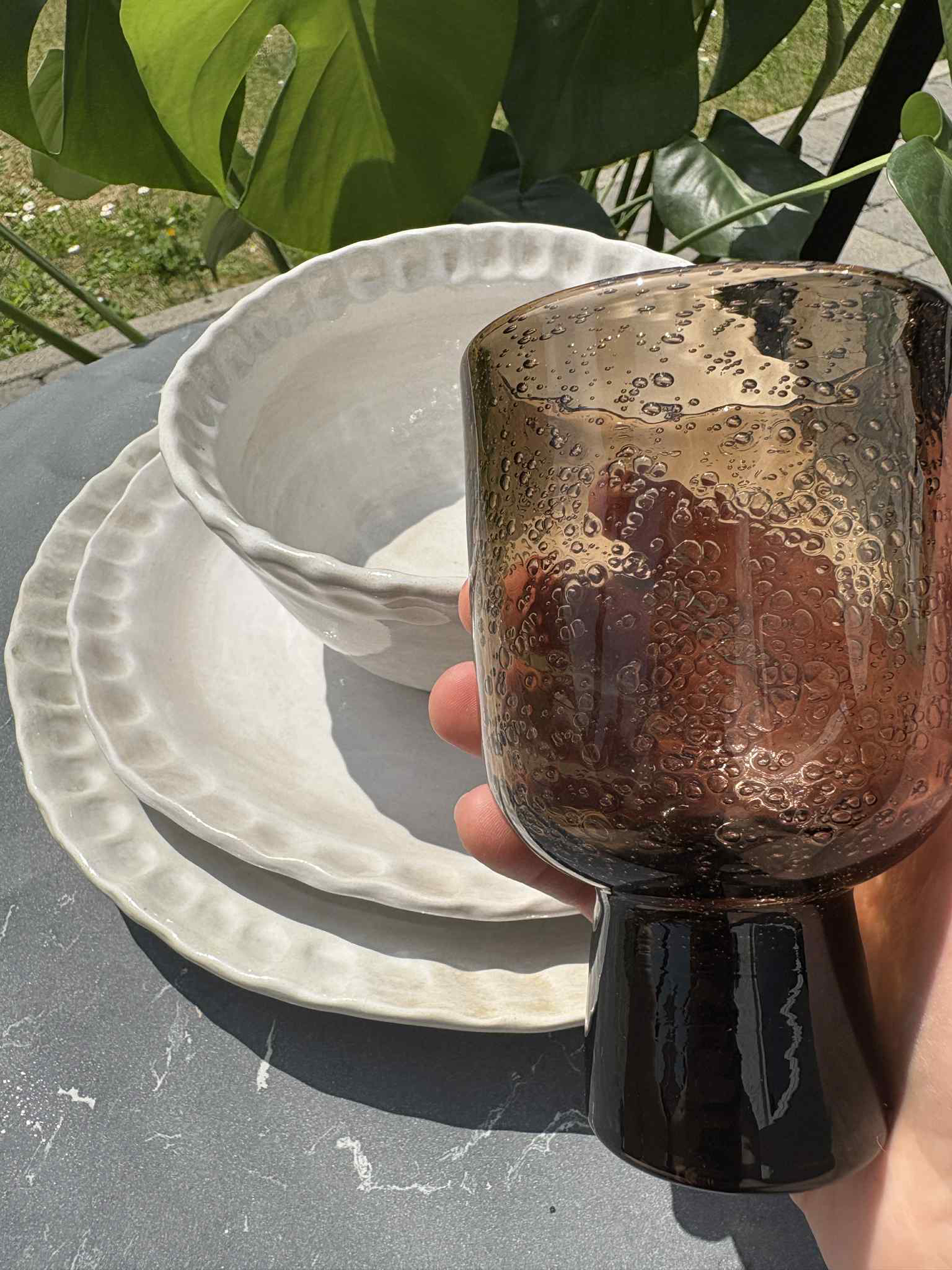 Verre à pied BARI Brun