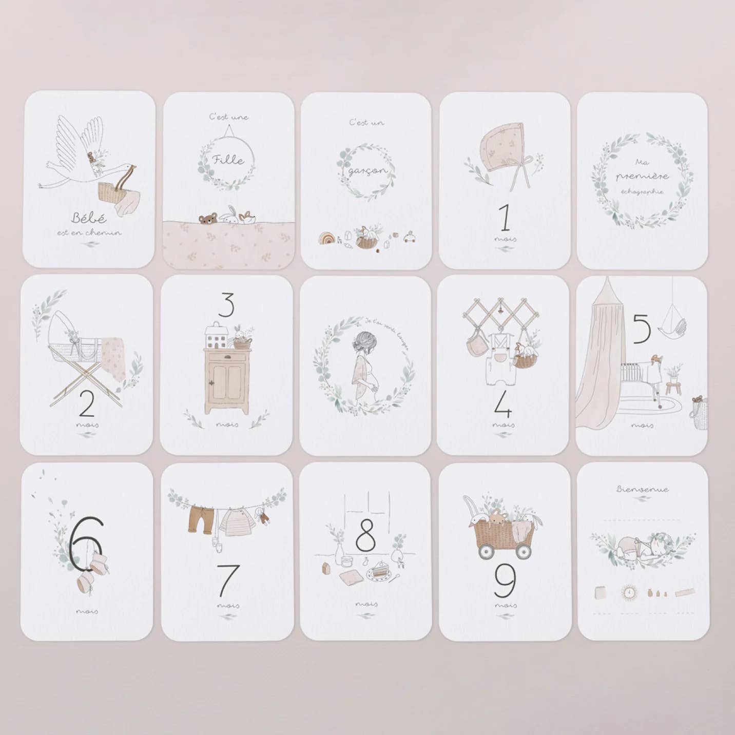 Cartes étapes Babybump Petit béguin