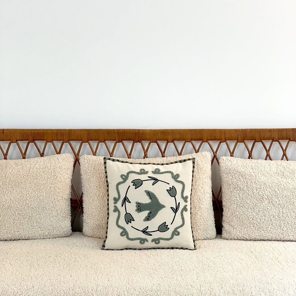 Coussin Colombe Bleu
