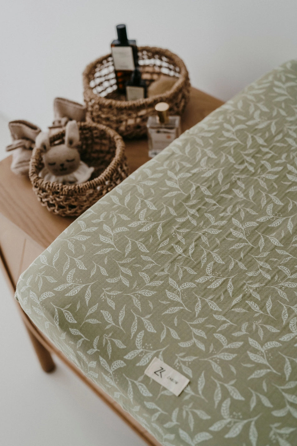 Housse de matelas à langer Leaves