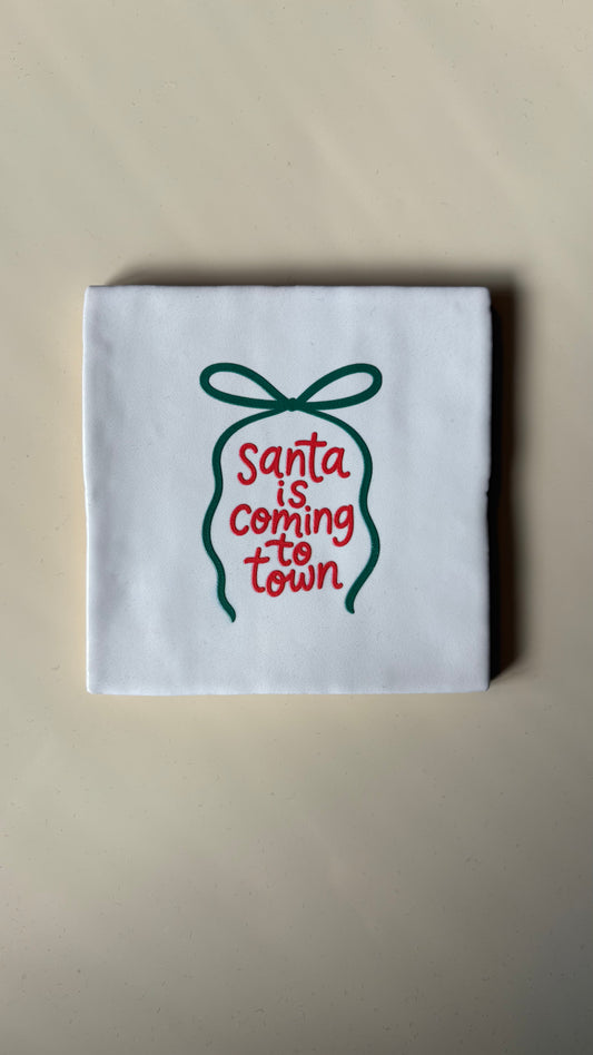 Santa is coming to town Blanc